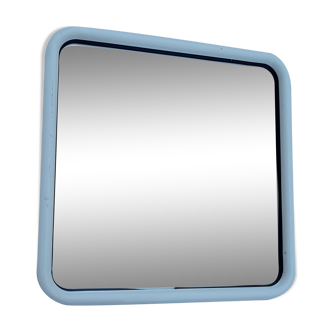 Miroir carré dans un cadre en métal blanc, années 1970