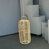 Large lantern-shaped rattan pendant lamp H50 D24