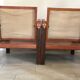 Pair of vintage design safari armchairs 50s