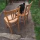 Pair of wooden bistro chairs 1950s 60