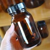 Tea jars made of smoked glass amber