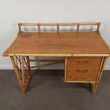 Desk and its rattan chair
