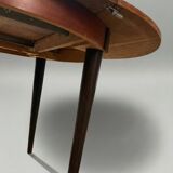 Vintage extendable round table in rosewood veneer – Ø110 cm