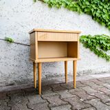 Bedside light oak feet spindles 60s