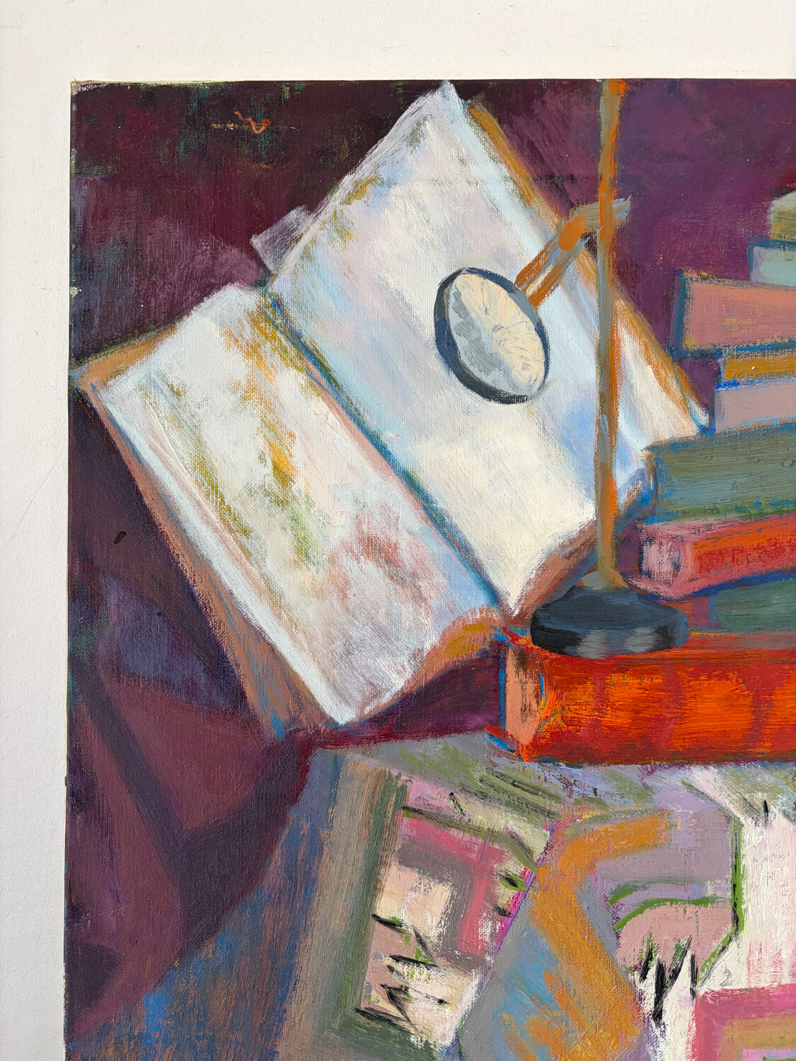 The reading table, oil on canvas