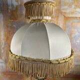 Antique brass lamp – Fringed lampshade