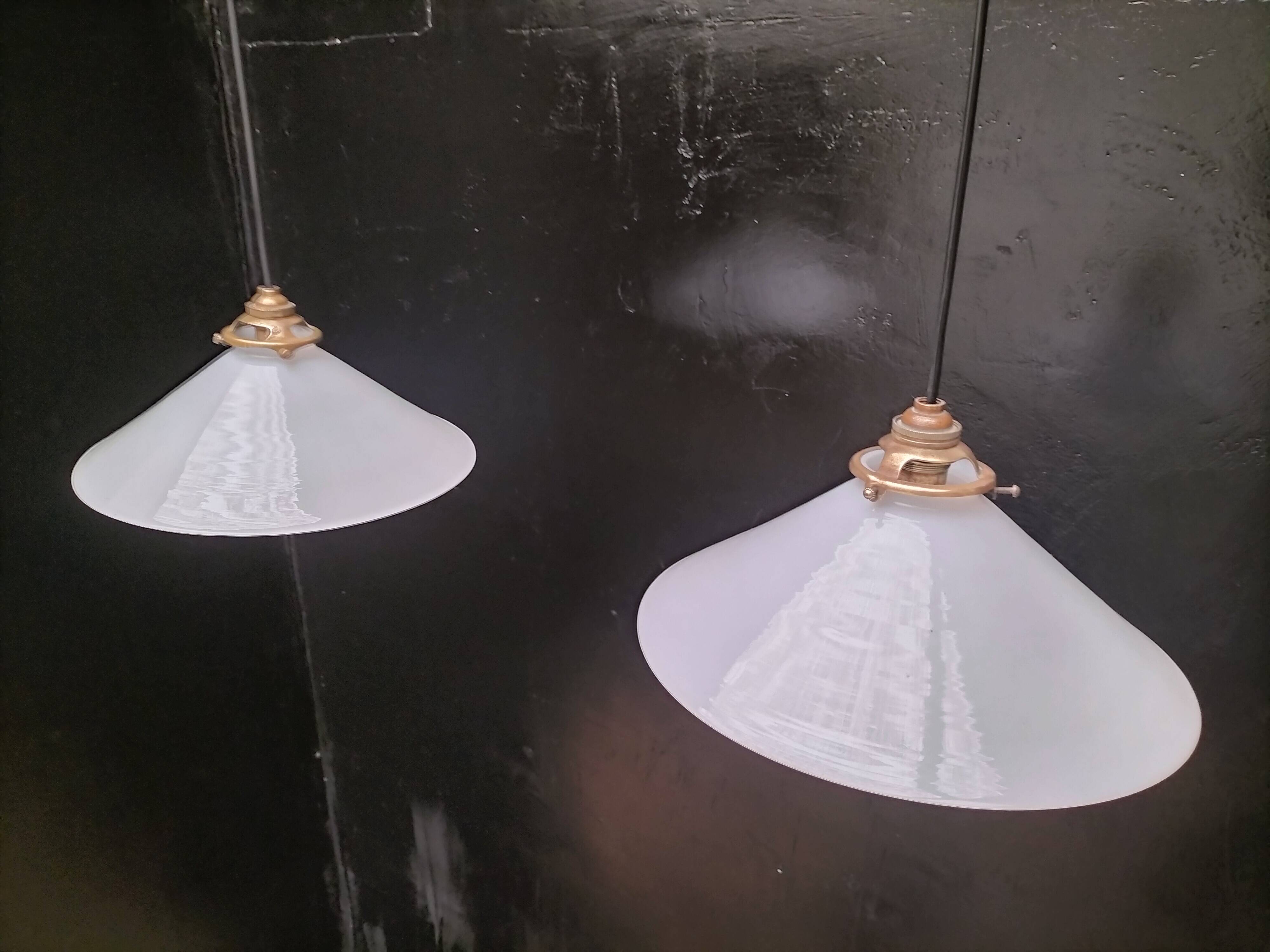 Opaline cone pendants
