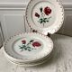 Set of 6 flat plates Badonviller model pinks 30s