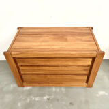 Commode en orme massif, Maison Regain, circa 1970