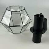 60s 70s hanging lamp ceiling lamp by Limburg Leuchten Germany glass metal