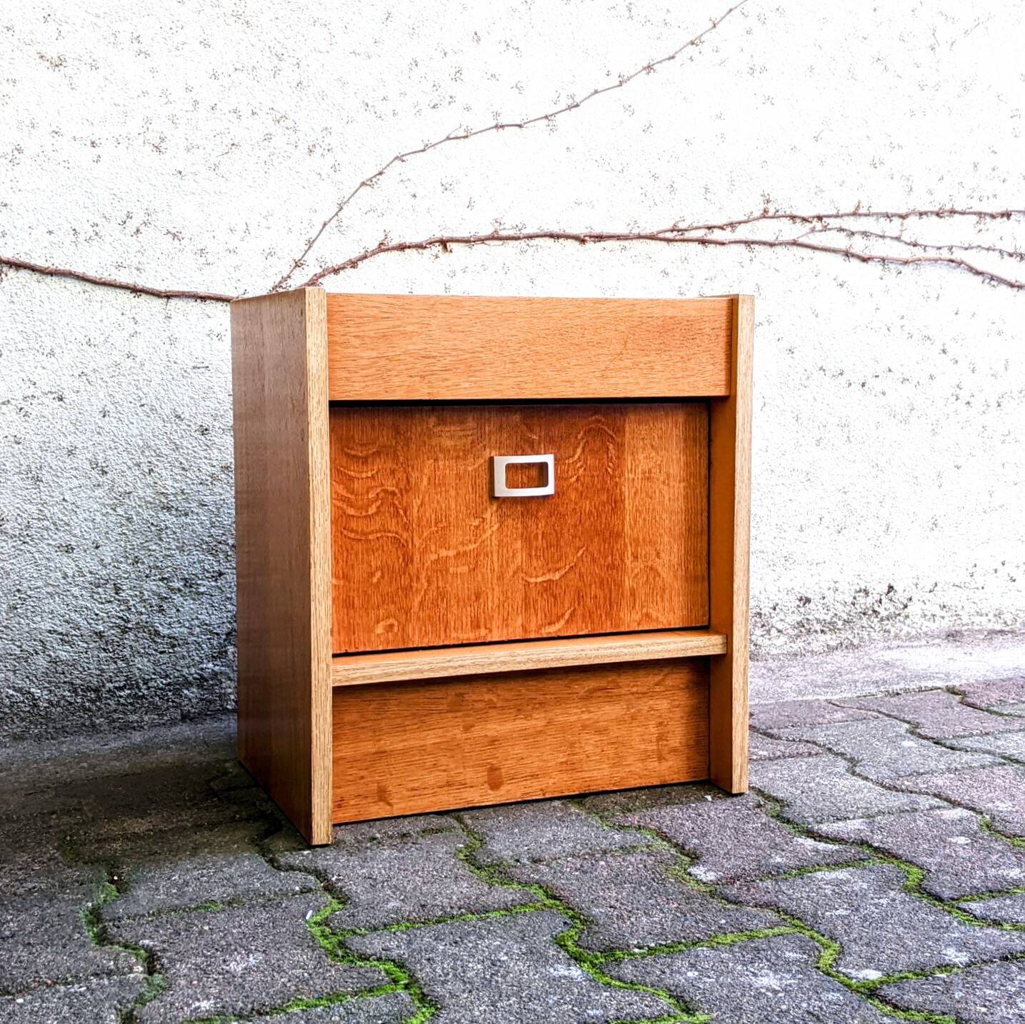 Golden oak bedside table from the 70s