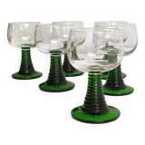 Green twisted stemmed Roemer glasses