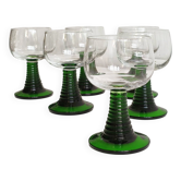 Green twisted stemmed Roemer glasses