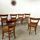Lot de 6 chaises de ferme rustique début XX eme en bois / bistrot