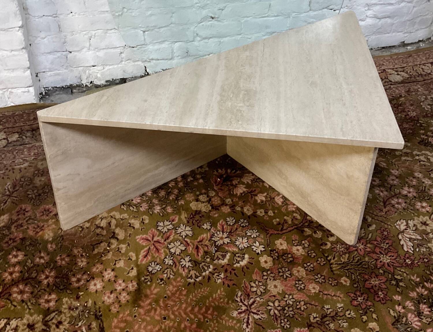 Travertine coffee table
