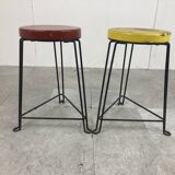 Pair of mid century industrial stools, 1950s