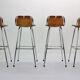 Ensemble de 4 tabourets en cuir