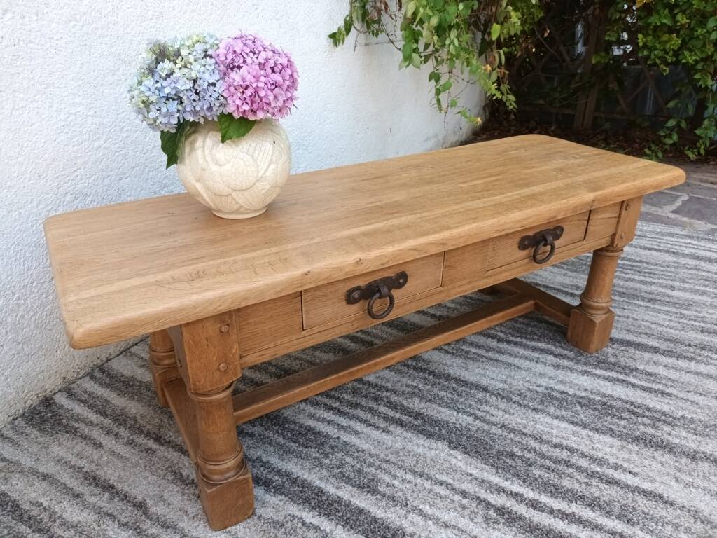 Solid oak farmhouse coffee table