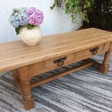 Solid oak farmhouse coffee table