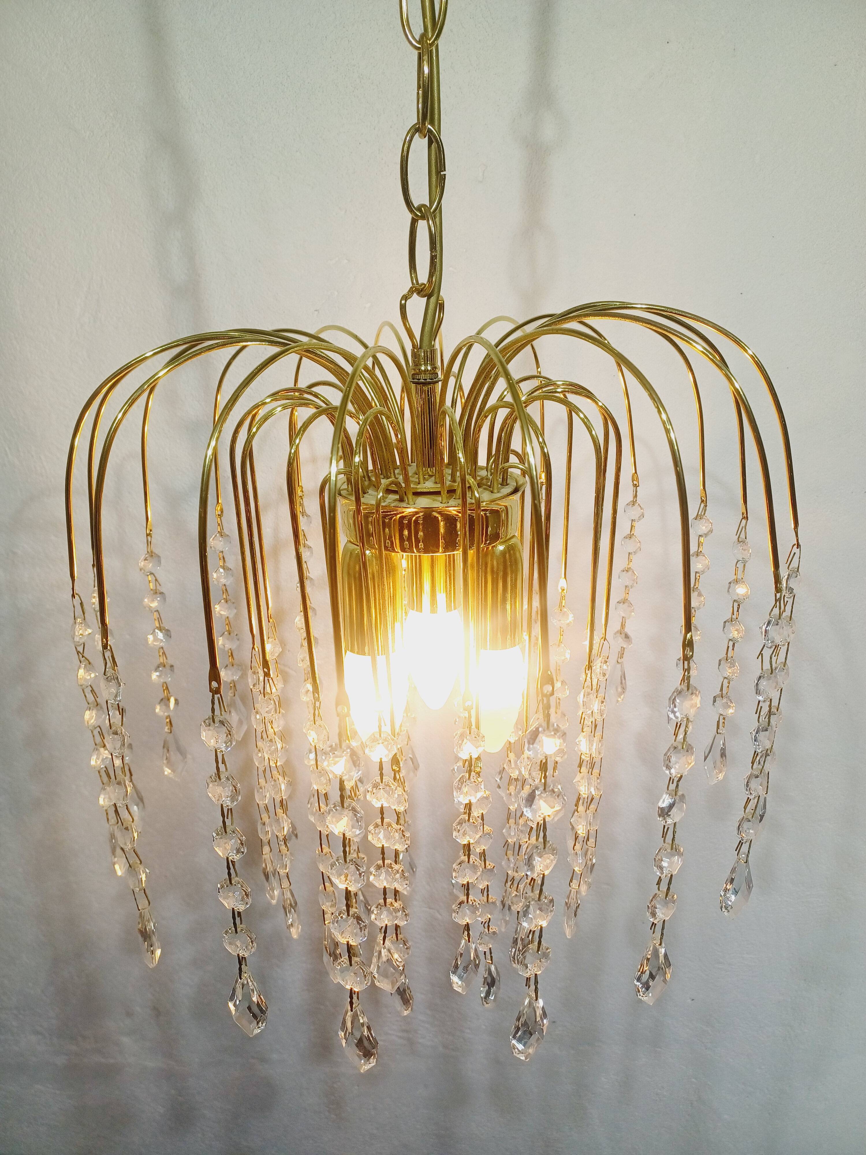 3 light crystal chandelier