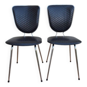 paire de chaises en skaï - noir