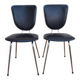Pair of black faux leather chairs