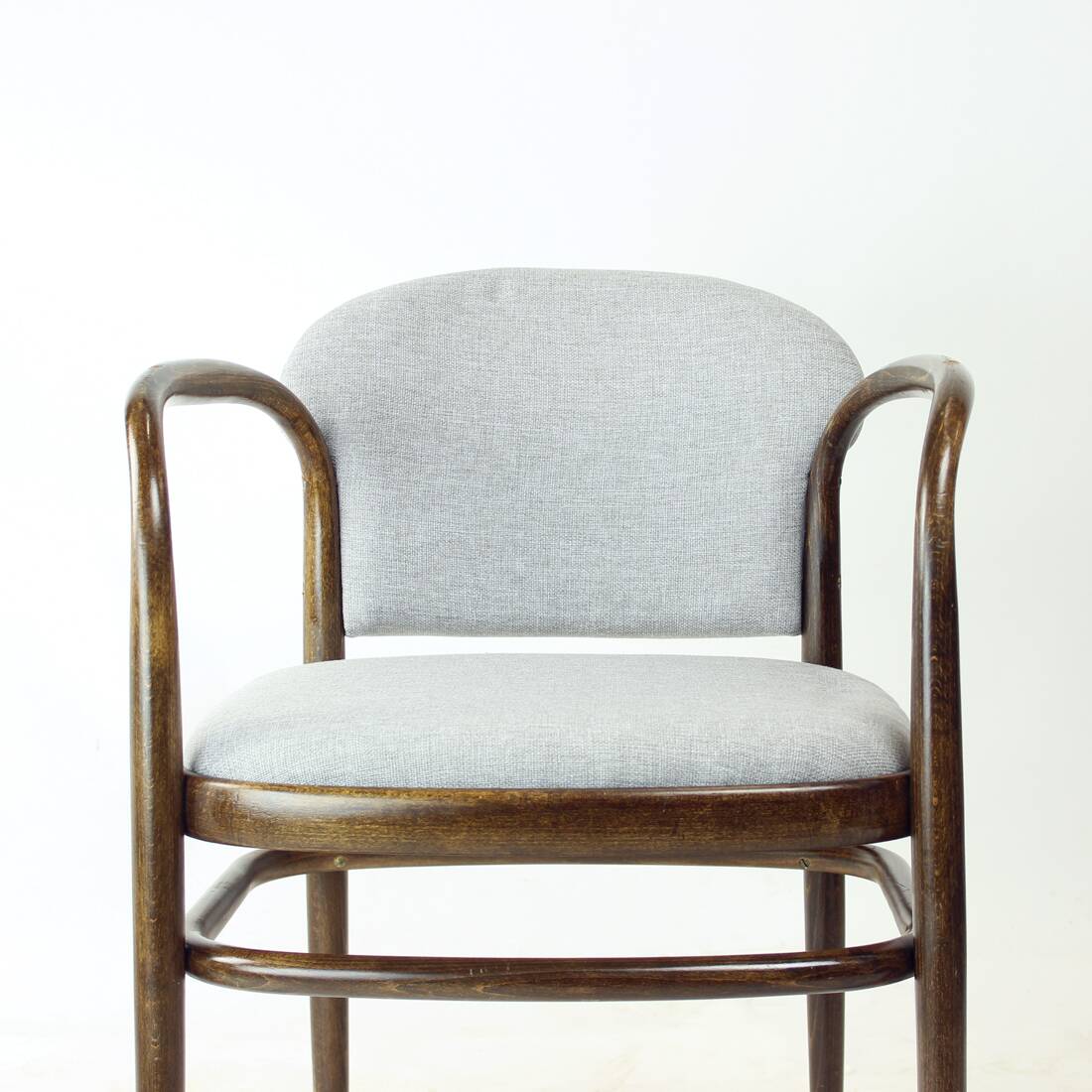 Curved wooden armchair, Czechoslovakia, 1950s