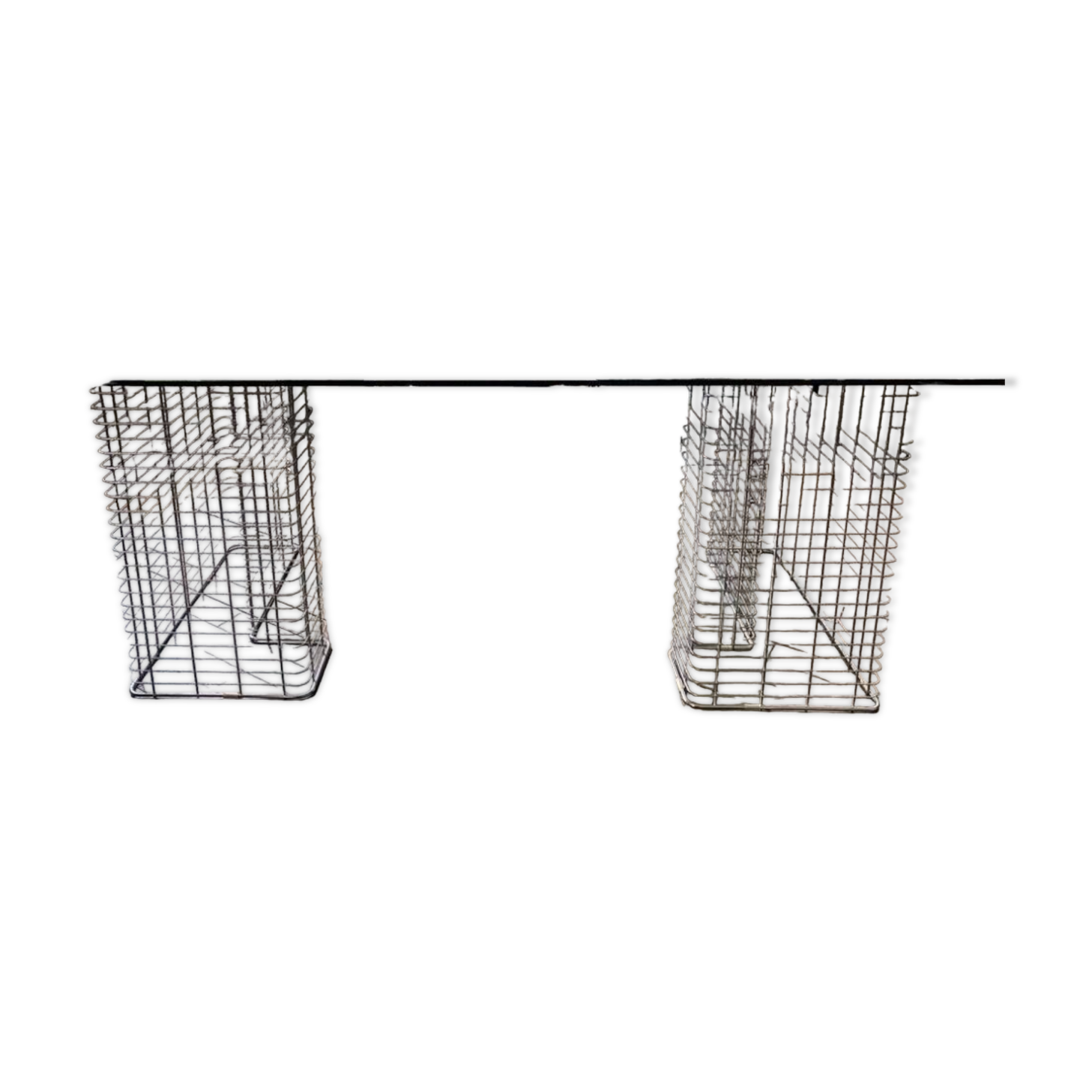 Large “Wire” Executive Desk by Terrence Conran - chrome and smoked glass - modular into a Coffee Table