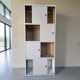 Light taupe vintage cabinet with sliding doors KEWLOX