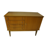 Enfilade, commode en plaquage noyer des années 1960 1970