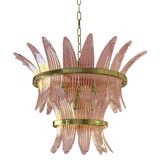 Belt pink “palmette” murano glass chandelier