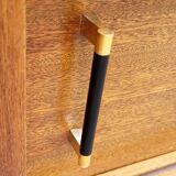 Vintage wooden display cabinet shelf unit – 195 cm