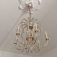 Lampadario stile romantico in ottone e cristalli
