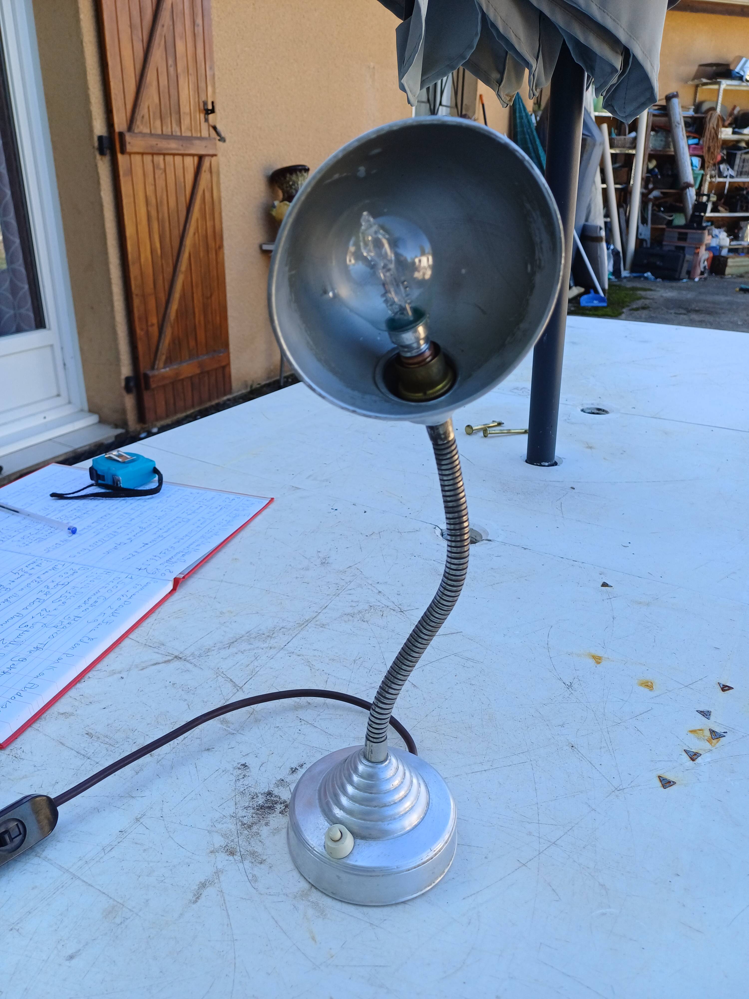 Vintage Aluminum Lamp from the 60s