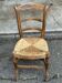 Louis Philippe dining chair, medium solid wood with straw, 85cm.