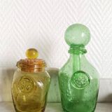 Two Biot bubble glass jars