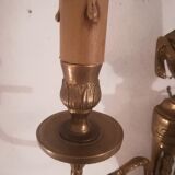 Pair of Louis XVI style sconces in gilded bronze