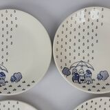 6 Sarreguemines earthenware dessert plates
