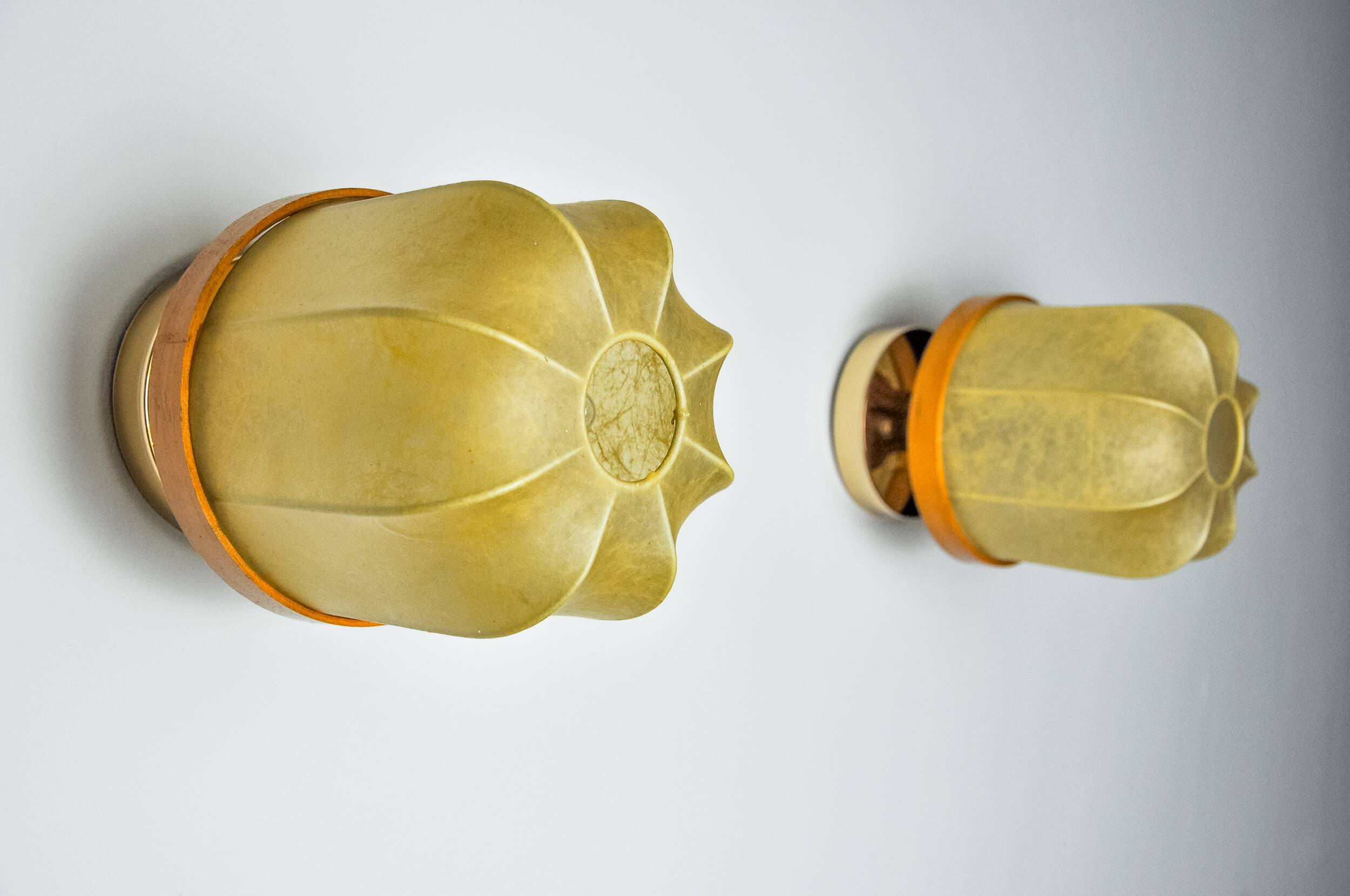 Pair of “cocoon” wall lights, Italy, 1970