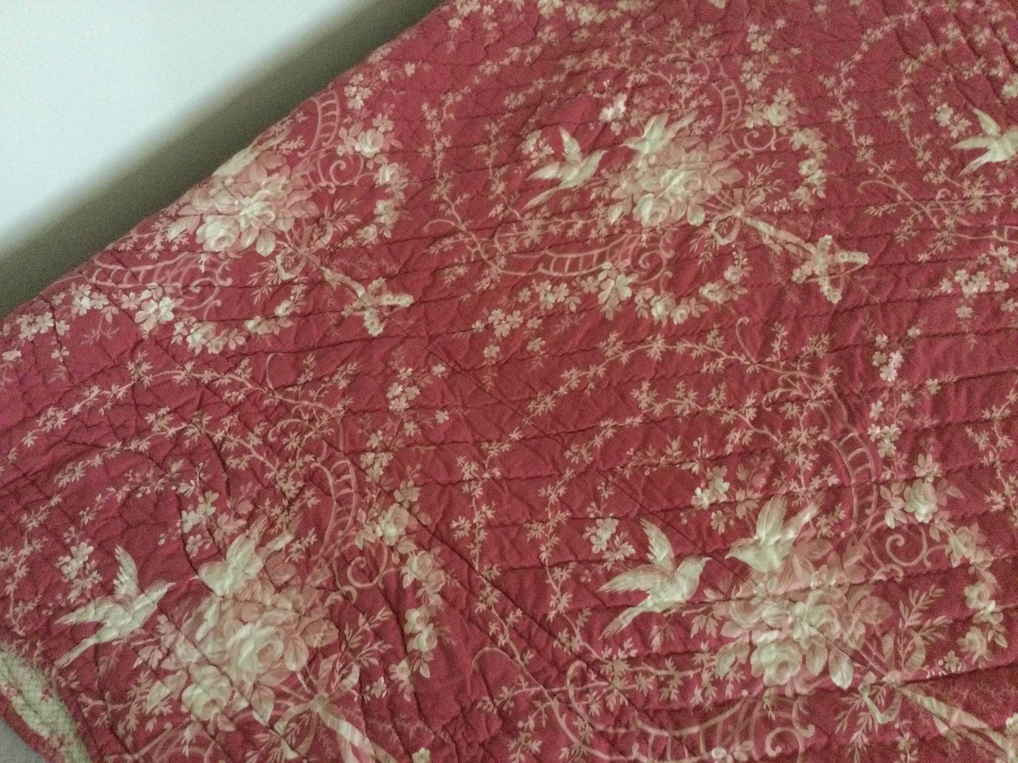 Quilted floral bedspread