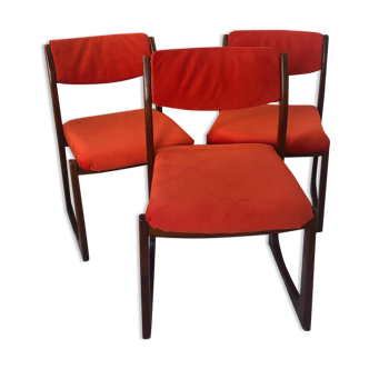 Set of 3 sled chairs 60 ́s