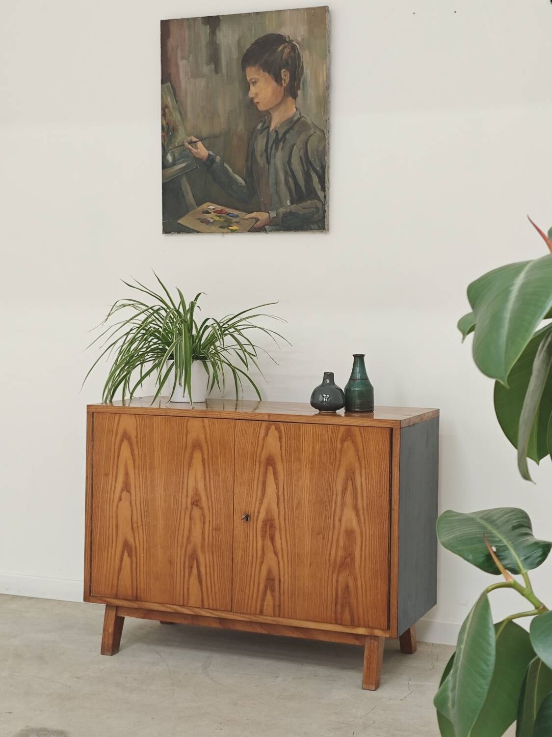 Small buffet with two doors by Frantisek Jirak, oak, 1960.