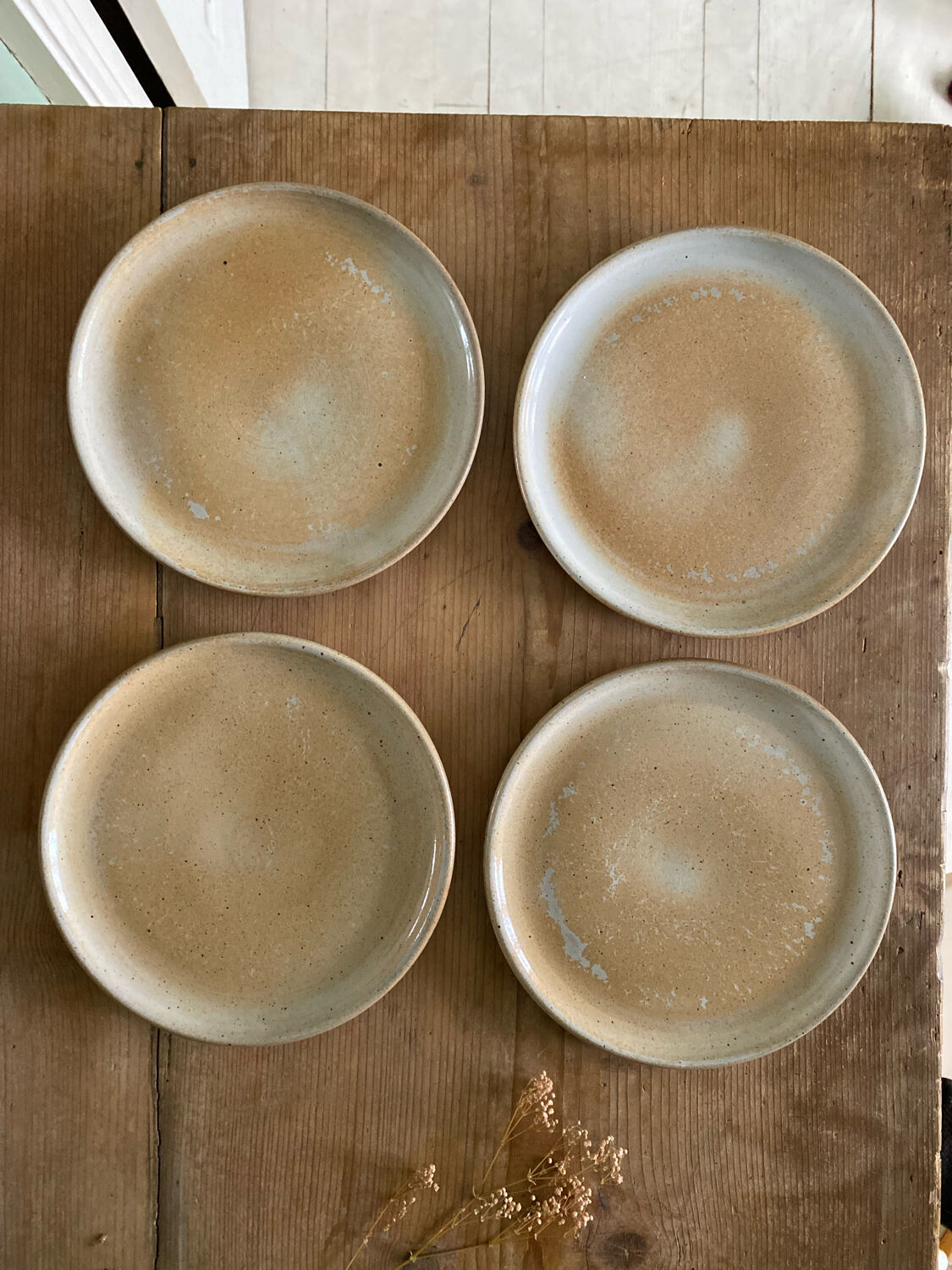 Lot de 4 assiettes Grès du marais France