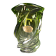 Val Saint Lambert crystal vase with a two-tone twisted shape, "Wave" model