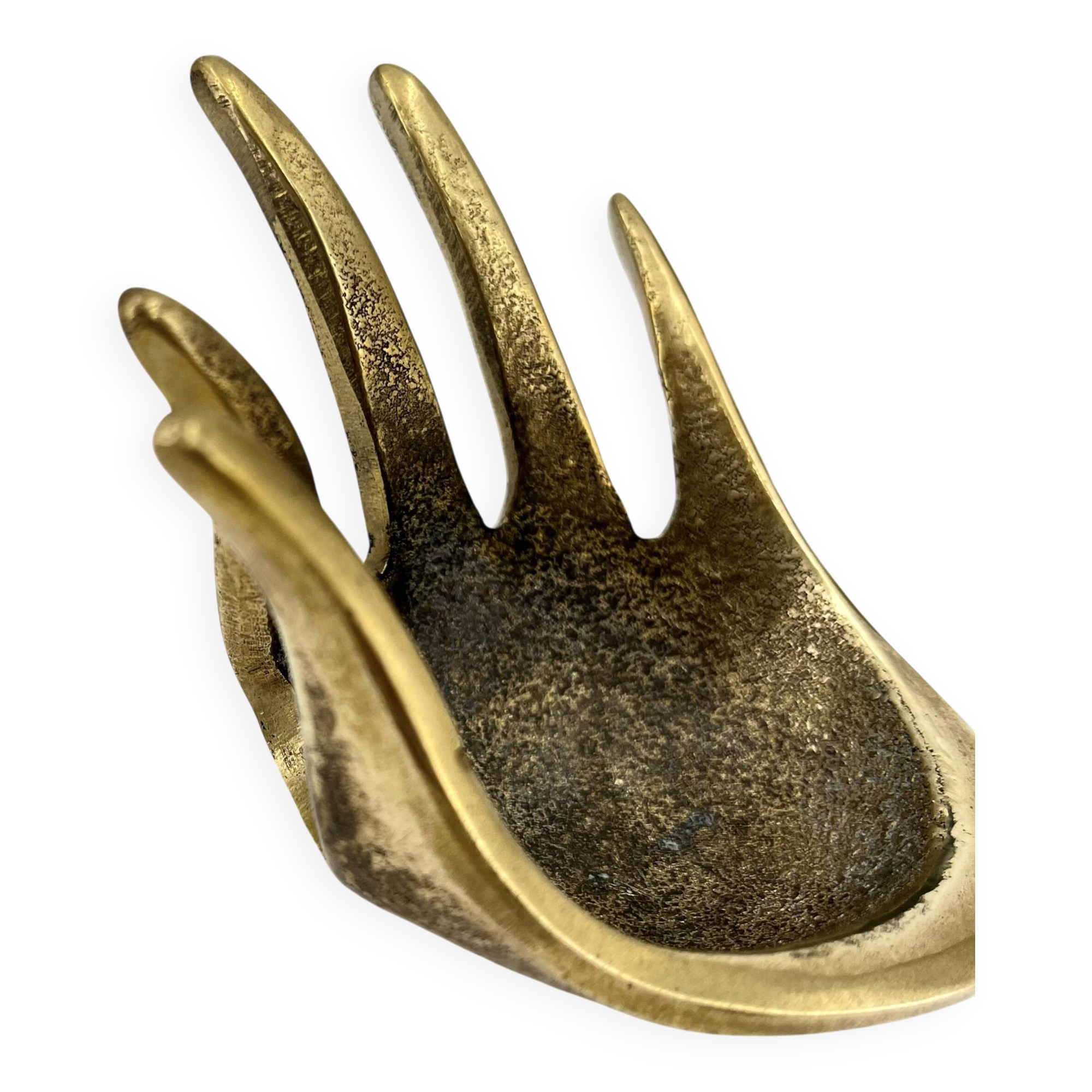 Brass Hand Ashtray, by Walter Bosse for Herta Baller, 1950s Austria