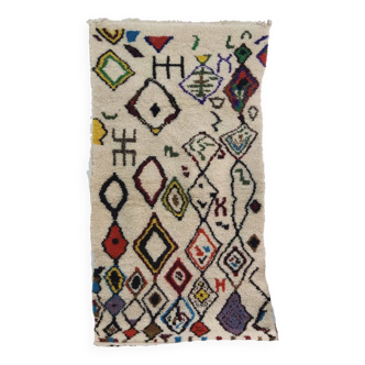 Handmade wool Berber rug 195 X 100 CM