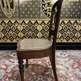 Suite de 6 chaises cannées Napoléon III - Louis Philippe