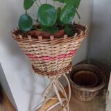 Rattan and wicker plant holders