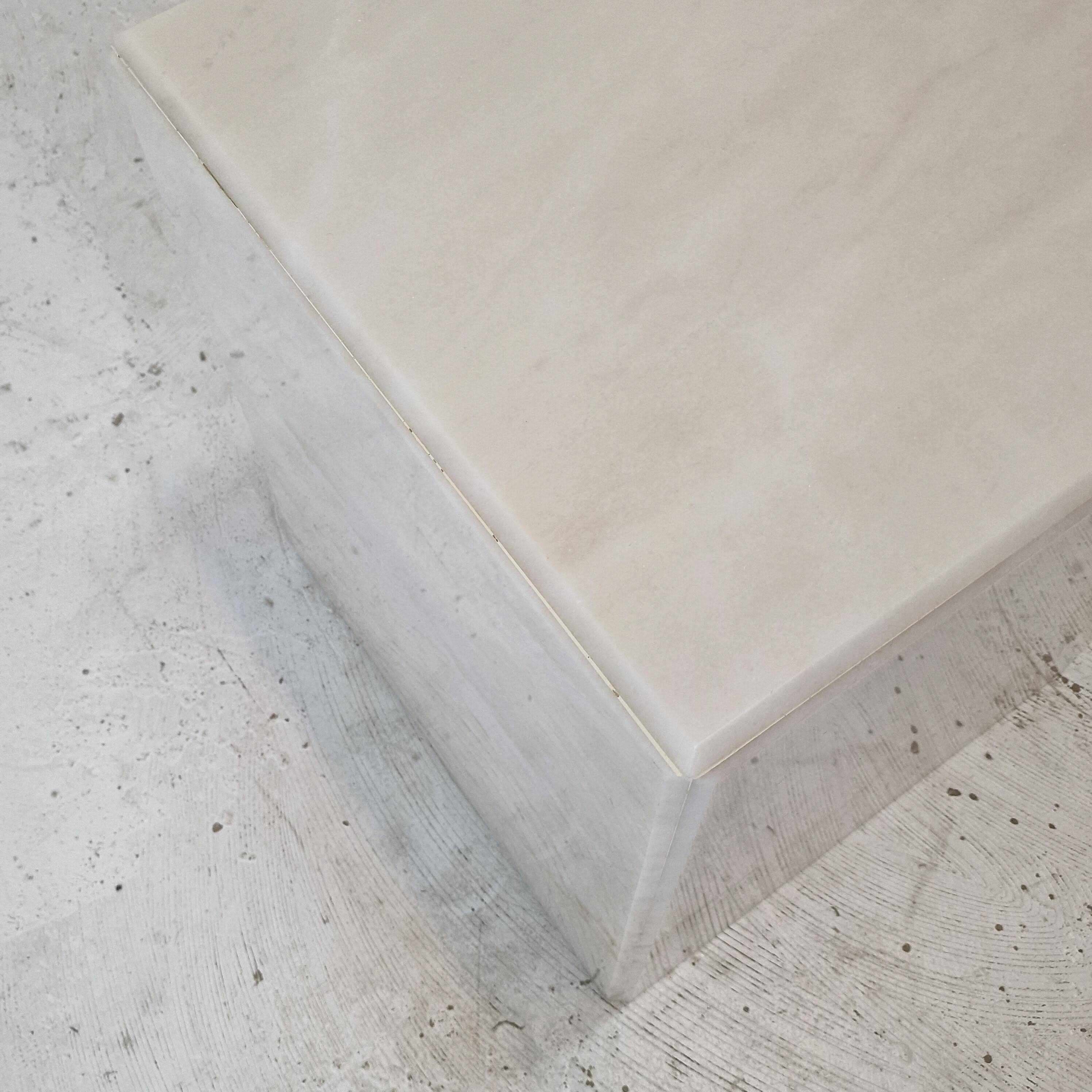 Italian Marble Side Table or Pedestal, 1980's