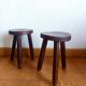 Pair of brutalist tripod stools